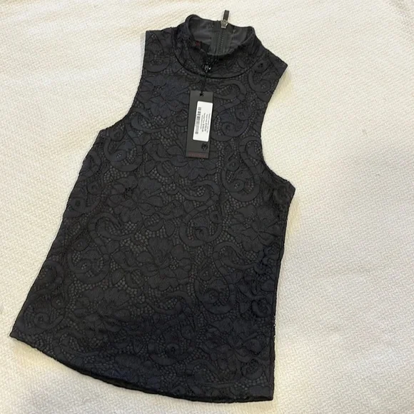 NWT Greyson XS Lennox Lace Mock Neck Top - Picture 1 of 3